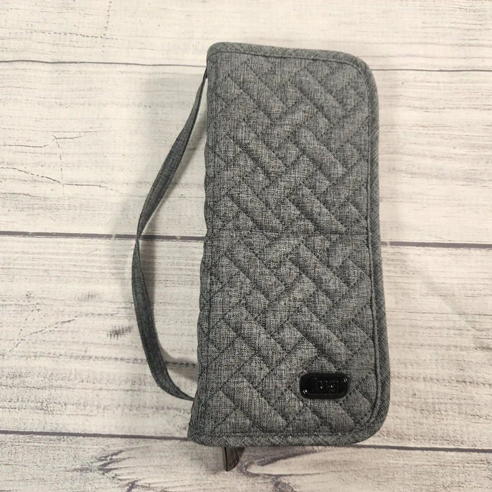 Lug Sleeper Quilted Jewelry Organizer Case Heather Grey Travel Wristlet Wallet